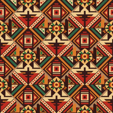 Etnik geometrik şekilli kusursuz desen. vektör illüstrasyonu