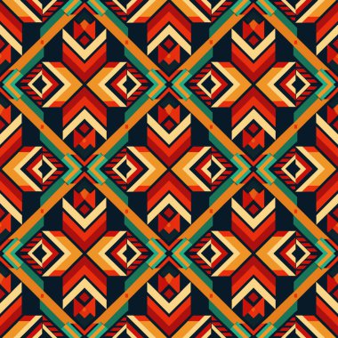 geometrik elementlerle kusursuz vektör kabile deseni