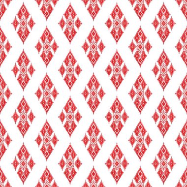 Kırmızı ve beyaz geometrik kusursuz desen.