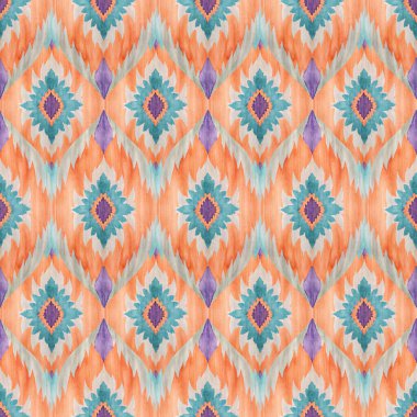 Etnik boho kusursuz desen. ikat at. Yazdır. Kumaş, duvar kağıdı..