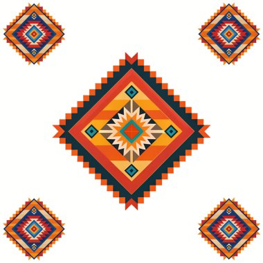 Etnik Aztek süsü. Kusursuz etnik geometrik tasarım. Kabile tarzı. vektör illüstrasyonu.