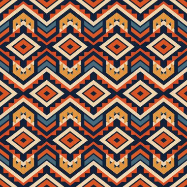 Etnik pürüzsüz desen, vektör çizimi