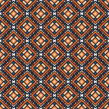 Tekstil, ambalaj kağıdı ve albüm için dekoratif geometrik elementlere sahip kusursuz vektör deseni