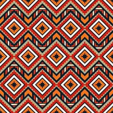 Etnik, kusursuz geometrik desen. renkli vektör illüstrasyonu