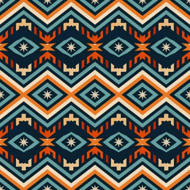 seamless pattern of ethnic geometric shapes