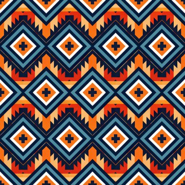 Boho tarzında kabile sanatı geometrik desenli kusursuz etnik model. vektör illüstrasyonu.