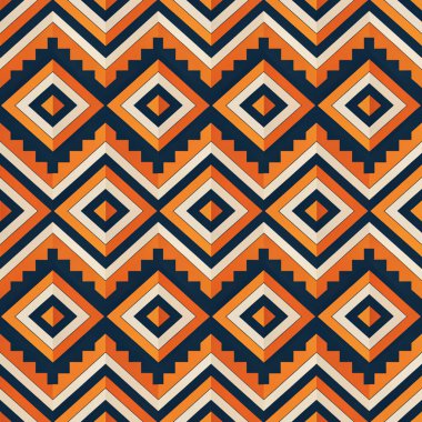 Turuncu ve siyah renklerde kusursuz soyut desen.