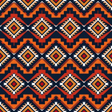 Turuncu renkli etnik kabile deseni. vektör illüstrasyonu.