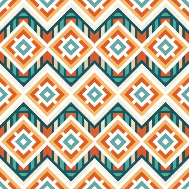 Kusursuz vektör deseni. Eşkenar dörtgenleri, kareleri, otobüsleri olan geometrik soyut arkaplan