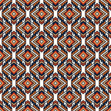 Geometrik şekilli, kusursuz etnik bir model. vektör illüstrasyonu.