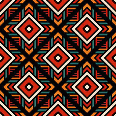 Etnik kabile süslemesi olan kusursuz vektör deseni