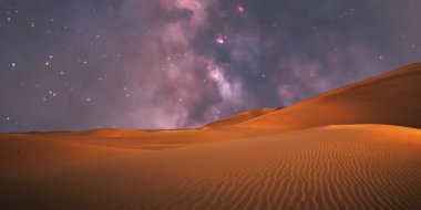 Güzel bir gece manzaralı çöl..