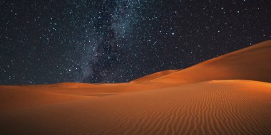 Sahara çölünde samanyolu, merzouga, Fas
