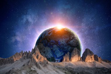 uzayda dünya ve dünya