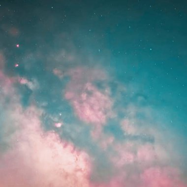 Renkli nebula, uzaydaki yıldızlar. Bu görüntünün unsurları Nasa tarafından desteklenmektedir.