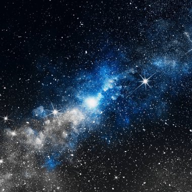 uzayda yıldızlar ve galaksiler