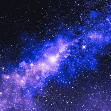 Uzayda nebulası olan bir galaksi. Bu görüntünün unsurları Nasa tarafından desteklenmektedir.