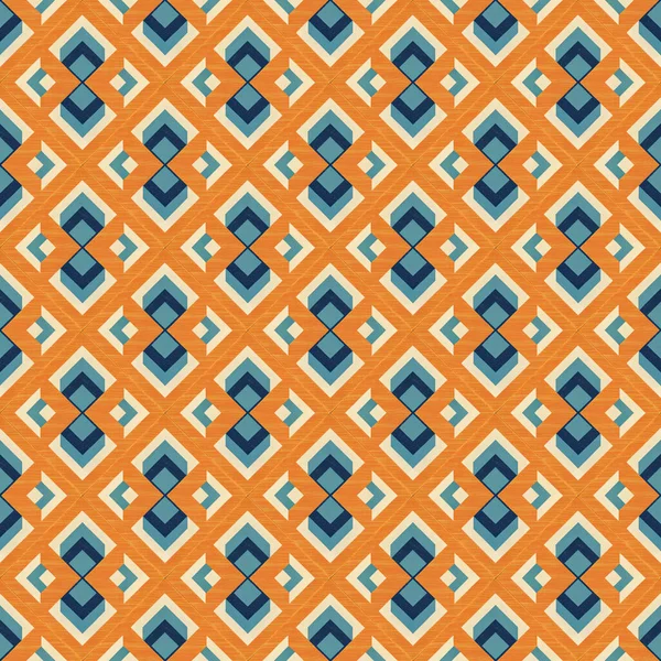 Kusursuz geometrik desen. Turuncu ve mavi renkli renkli soyut arkaplan.