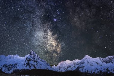 Samanyolu ve gece gökyüzündeki yıldızlar