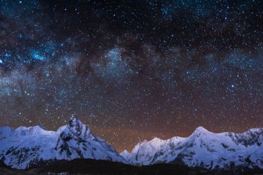 Yıldızlı ve samanyolu güzel gece gökyüzü