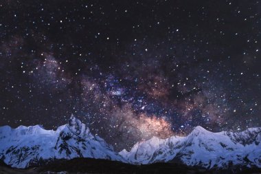 Yıldızlı ve samanyolu güzel gece gökyüzü