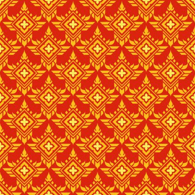 Çin aksesuarlı kırmızı, pürüzsüz desen. vektör illüstrasyonu