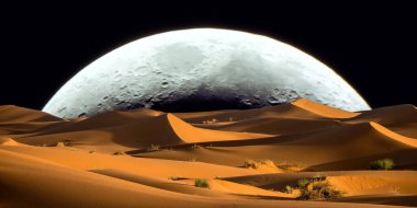 Gece gökyüzündeki aya