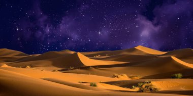 Çölde güzel bir gün batımı.