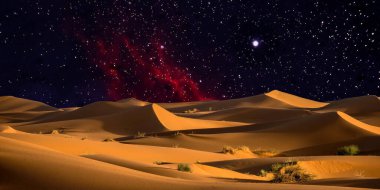 Çölün güzel gece manzarası