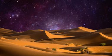 Güzel gece yıldızlı gökyüzü, gece manzarası