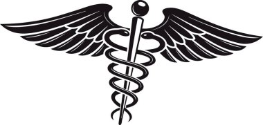 Tıbbı, sağlığı ve iyileşmeyi temsil eden güçlü bir caduceus sembolü. Tıbbi markalaşma ve sağlık tasarımları için ideal..