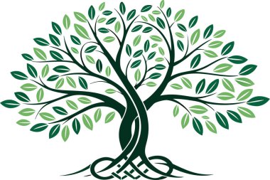 Zarif Kelt Hayat Ağacı büyümeyi, gücü ve bağlantıyı simgeler. Markalaşma, tasarım ve sanatsal projeler için mükemmel..