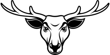 Çarpıcı geyik kafası güç ve vahşi doğayı çağrıştırır. Açık hava markaları, logolar ve kırsal bir dokunuşla tasarımlar için ideal..