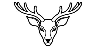 Geyik kafası ikonu. Ağ için geyik başı vektör simgesinin özet çizimi