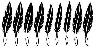 Zarif tüyler, yazı, ilham ve klasik zarafeti çağrıştırır. Sanat yeteneği gerektiren tasarımlar için mükemmel..