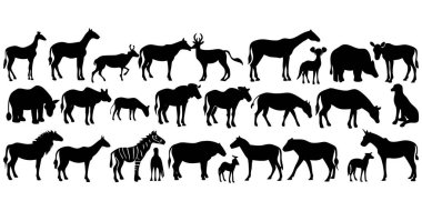 Zarif, çeşitli hayvan siluetleri Afrika vahşi hayatının ruhunu çağrıştırıyor. Doğanın dokunuşuna ihtiyaç duyan tasarımlar için ideal..