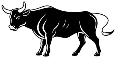 Güçlü bir boğa çizimi. Markalaşma, logo tasarımları ya da güç ve güç sembolü gerektiren her proje için mükemmel..