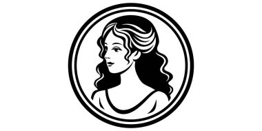 Güzel yüzlü bir kadın. vektör logosu