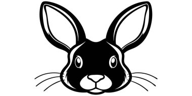 Paskalya projeleri, bahar tasarımları ve neşeli tebrik kartları için harika bir tavşan çizimi. Neşeli ve eğlenceli!