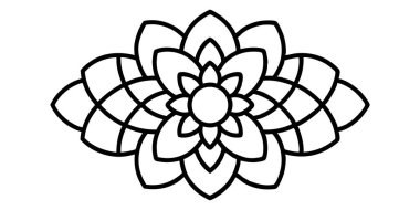 Güzel simetriye sahip modern çiçek tasarımı ögesi, logolar, davetiyeler ve her türlü yaratıcı tasarım için mükemmel..