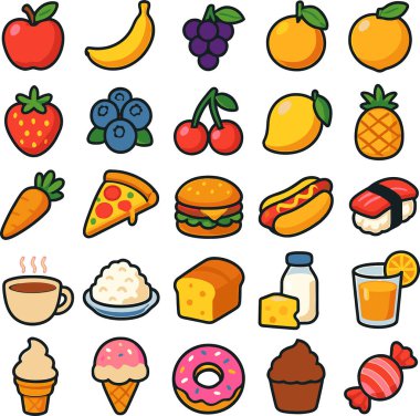 Yemek ikonları. vektör tasarımı