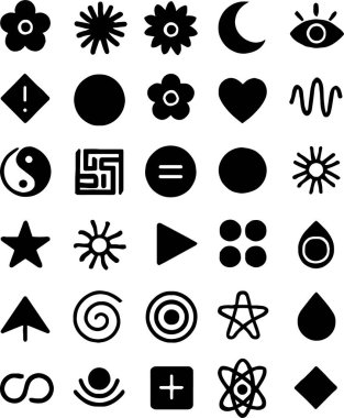 Tasarımlarınızı bu çok yönlü sembol setiyle yükseltin. Markalaşma, web siteleri ve uygulamalar için mükemmel. Etkileyici ve modern..