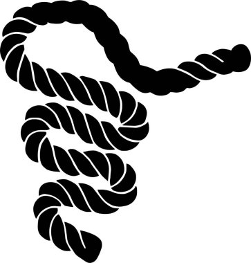 Kalın ip sarmal grafik elementi. Denizcilik temaları, macera tasarımları, denizcilik projeleri ve yaratıcı markalaşma için mükemmel..