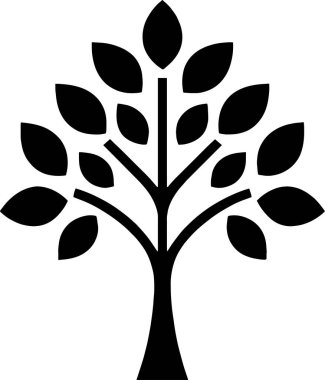 Modern ağaç simgesi, doğadan esinlenilmiş tasarımlar, çevre projeleri ve sürdürülebilir marka mesajları için mükemmel..