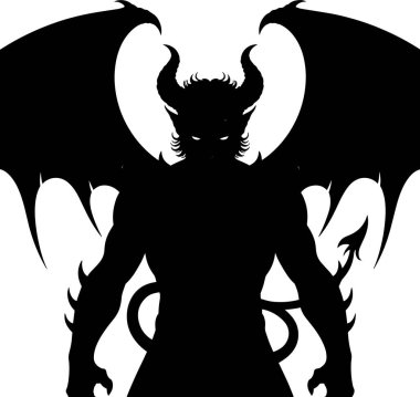 Cesur iblis silueti, ilkel korku ve karanlık fanteziyi çağrıştırıyor. Güçlü ve efsanevi bir varlığa ihtiyaç duyan projeler için mükemmel..