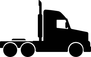 Güçlü yarı kamyon silueti, kargo taşımacılığı ve küresel lojistiği somutlaştırıyor. Nakliye ve nakliye için ideal..