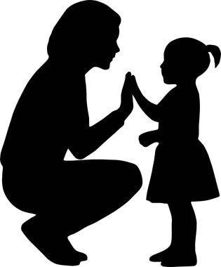 Bir ebeveynin ve çocuğun beşlik çakışının bu iç açıcı siluetiyle değerli bir bağ ve sevgi anı yakalayın. Saf neşe.