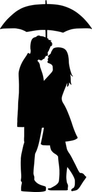 Bir şemsiye altında kucaklaşan, paylaşılan anları ve korunmayı sembolize eden bir çiftin bu samimi silüetiyle aşkın özünü yakala..