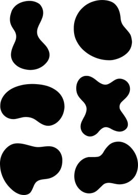 Beyaz üzerine altı dinamik siyah organik şekil modern tasarım projeleri için sonsuz yaratıcı olanaklar sağlar..