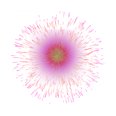 Şeffaf bir arkaplanda, rengarenk ışık ve enerjinin dinamik patlaması bir güç ve kutlama hissi taşır.
